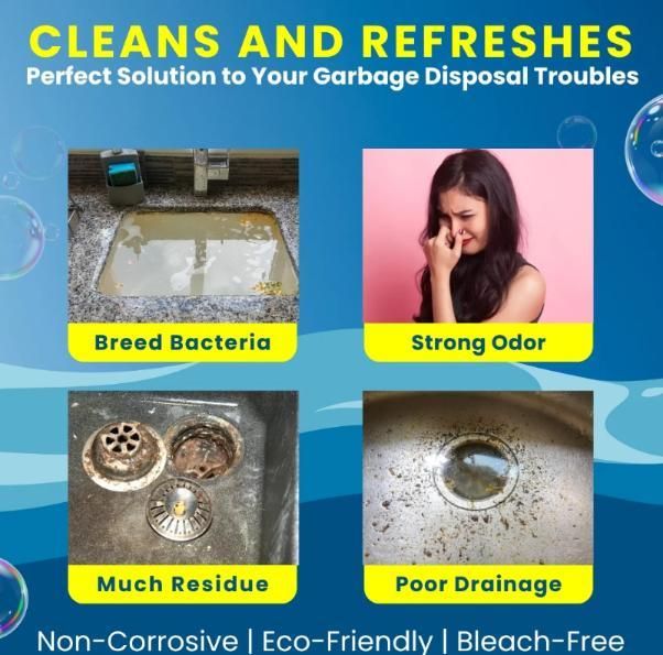 Lemon Blast Garbage Disposal Cleaner & Deodorizer (24 Pack) - Foaming Sink Drain Tablets