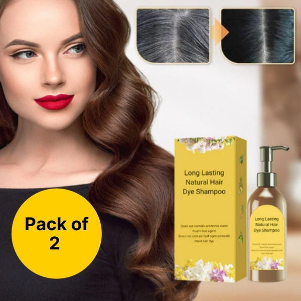 ElitePure Natural Hair Dye Shampoo (Pack of 2) – Instant 5-Minute Gray Coverage