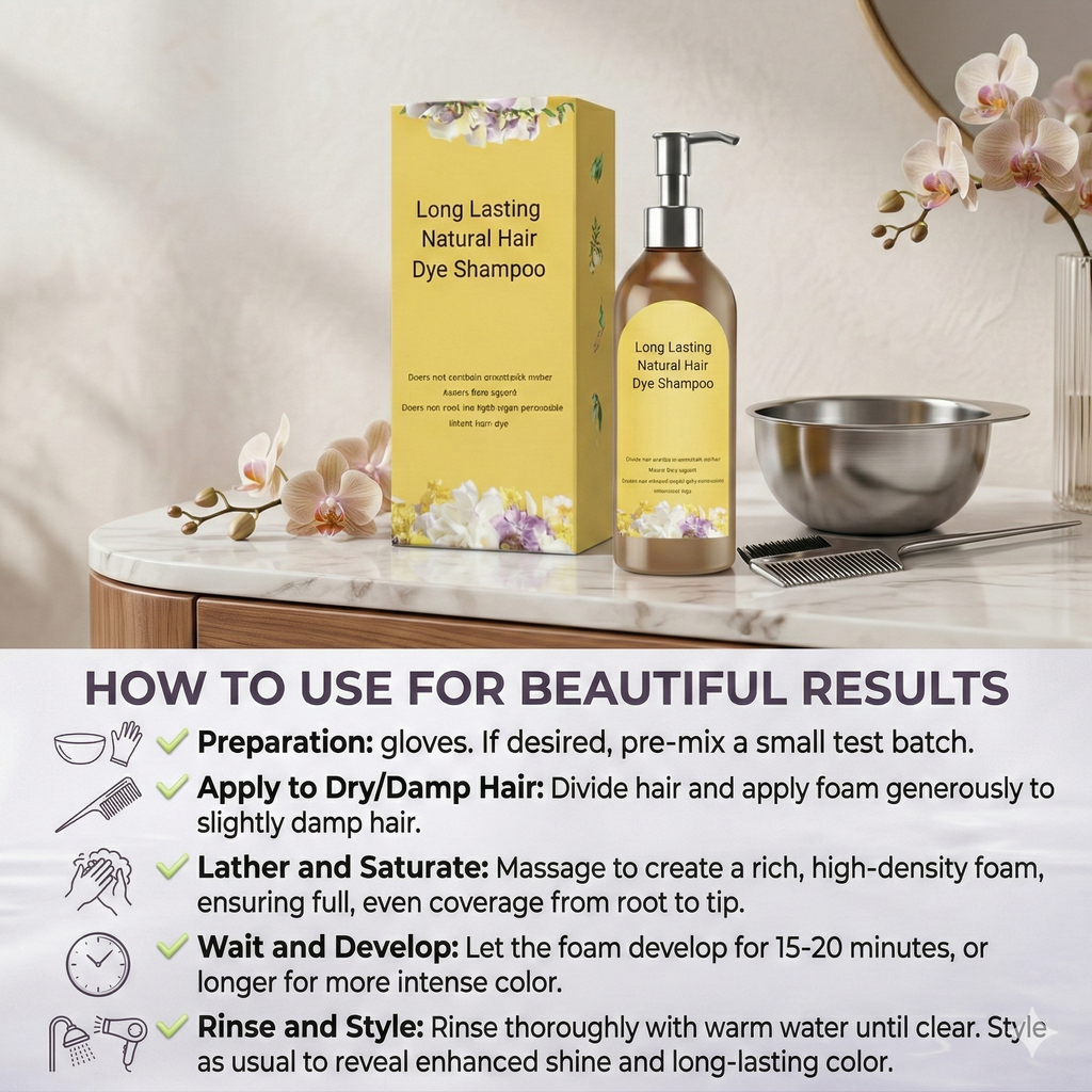 ElitePure Natural Hair Dye Shampoo (Pack of 2) – Instant 5-Minute Gray Coverage